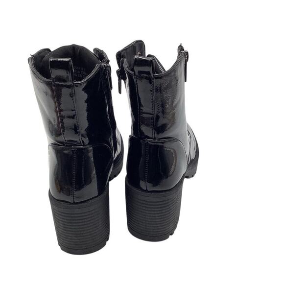 FOREVER 21 Women's Black Combat Boots Size 8 Mid-Calf Block Heel - Picture 3 of 9